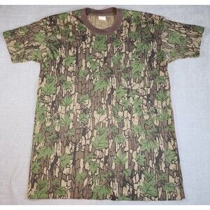 VTG Duck Bay Trebark Camo T Shirt Men's L Pocket Single Stitch USA Made